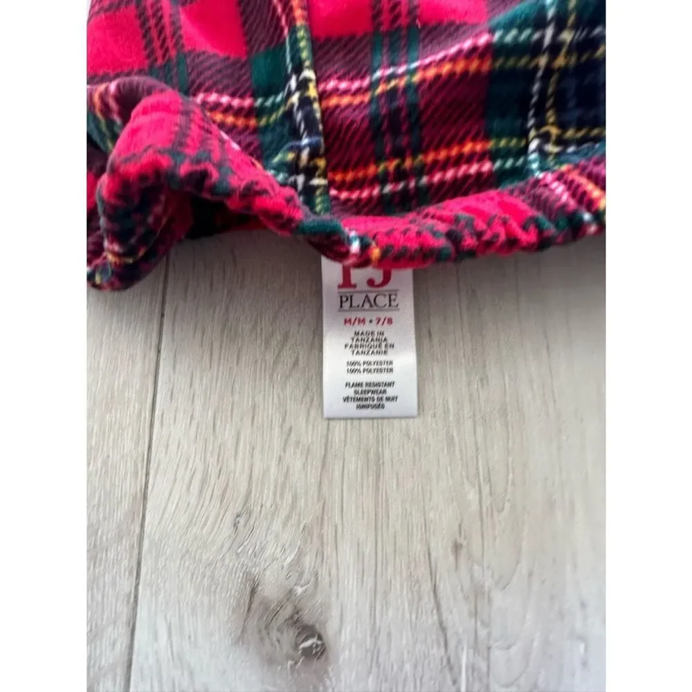 The Children’s Place Plaid Microfleece Pajamas Red 7/8 NWT IN PACKAGE